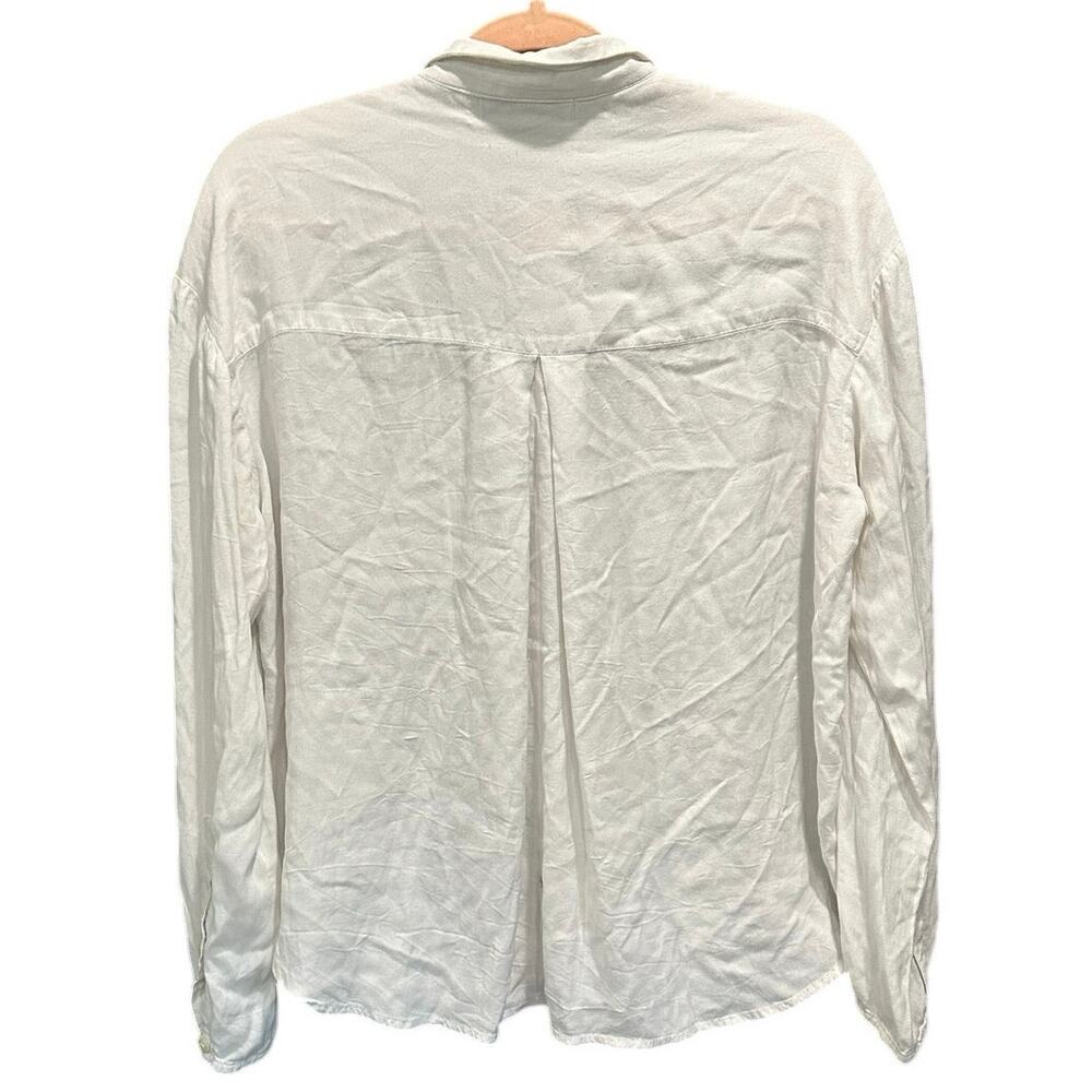 HOPE  STHLM White Gauzy Classic Coastal Basic Button Down Shirt Small - Picture 3 of 10